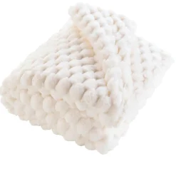 Plaid fausse fourrure (220 x 240 cm) Frosty Ecru