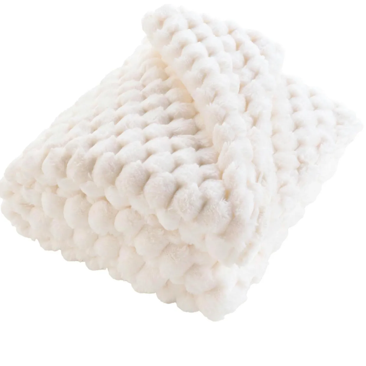 Plaid fausse fourrure (220 x 240 cm) Frosty Ecru