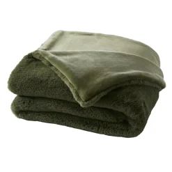 Plaid fausse fourrure (140 x 200 cm) Finn Vert kaki