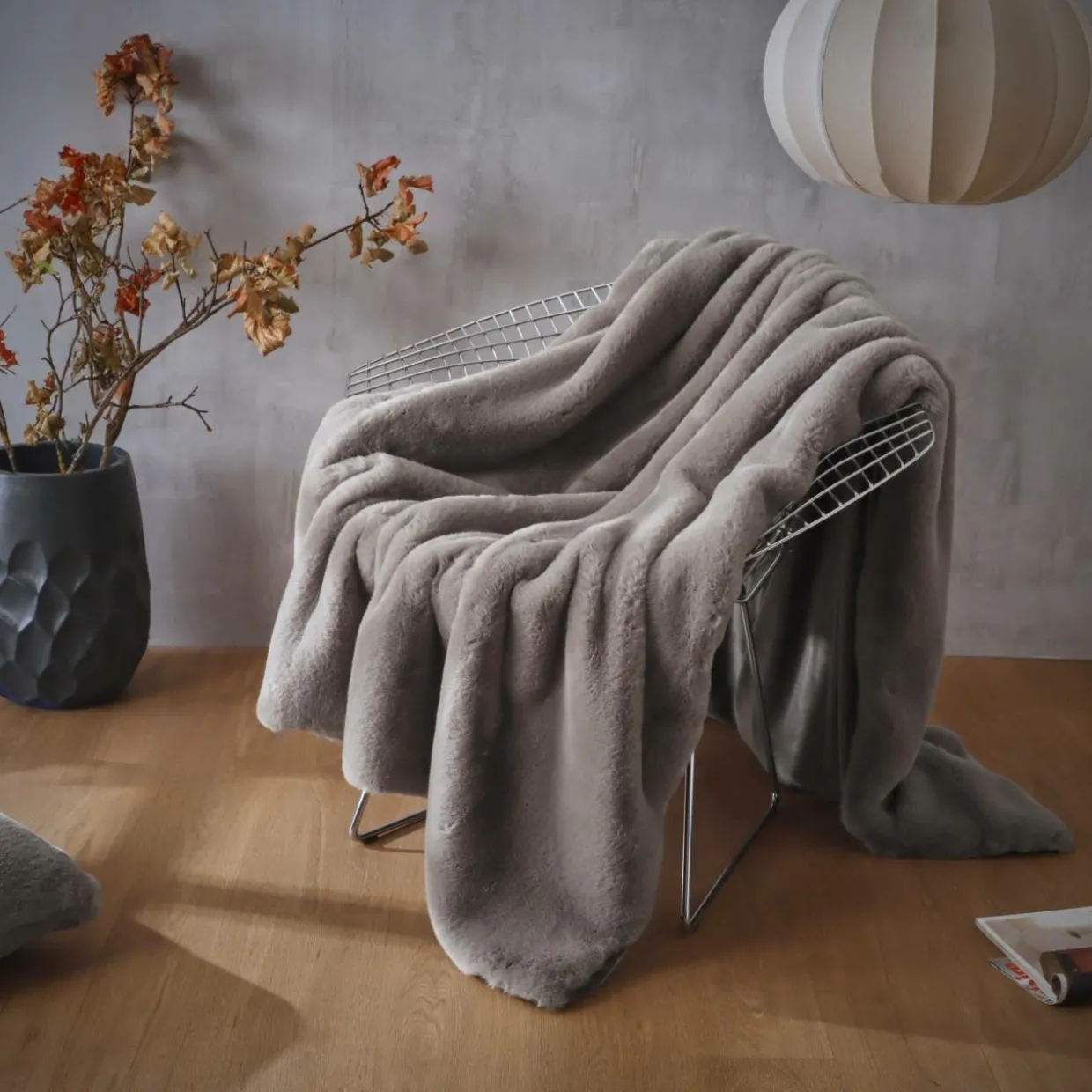 Plaid fausse fourrure (140 x 200 cm) Finn Taupe