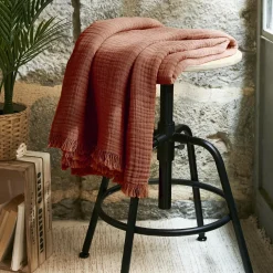Plaid gaze de coton (130 x 160 cm) Gaïa Terracotta