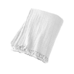 Plaid gaze de coton (130 x 160 cm) Gaïa Blanc chantilly