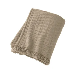 Plaid gaze de coton (130 x 160 cm) Gaïa Ficelle