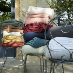 Plaid gaze de coton (130 x 160 cm) Gaïa Camel