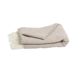 Plaid laine et cachemire (140 x 200 cm) Côme Beige