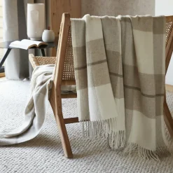 Plaid laine naturelle (140 x 200 cm) Marius Beige