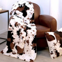 Plaid polaire (130 x 160 cm) Vache Marron