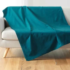 Plaid polycoton (180 x 220 cm) Lucile Bleu