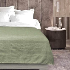 Plaid polycoton (220 x 240 cm) Lucile Vert sauge