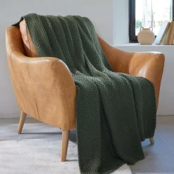 Plaid tricot (125 x 150 cm) Tessa Vert kaki