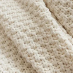 Plaid tricot (125 x 150 cm) Tessa Ivoire