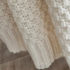 Plaid tricot (125 x 150 cm) Tessa Ivoire