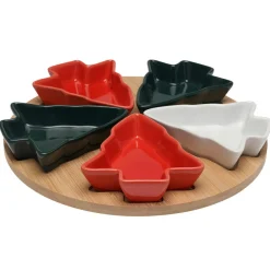 Plateau à tapas et 5 assiettes (D25 cm) Modern Sapin Multicolore