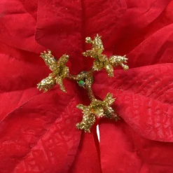Poinsettia de Noël Giana sur clip (D26 cm) Rouge