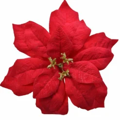 Poinsettia de Noël Giana sur clip (D26 cm) Rouge
