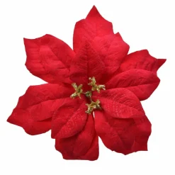 Poinsettia de Noël Noelie sur clip (D16 cm) Rouge