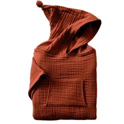 Poncho de bain enfant gaze de coton 6/10 ans Gaïa Terracotta