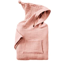 Poncho de bain enfant gaze de coton 6/10 ans Gaïa Rose pêche