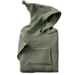 Poncho de bain enfant gaze de coton 2/5 ans Gaïa Vert romarin