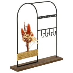 Porte bijoux métal et bois (H26 cm) Automne Noir