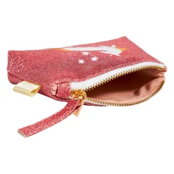 Porte monnaie paillettes enfant (11 cm) Licorne Rose