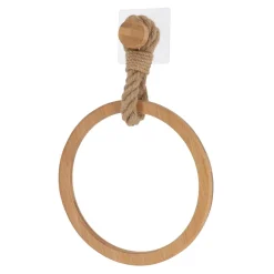 Porte serviette adhésif arrondi (D21 cm) Corde Naturel