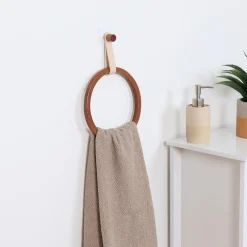 Porte serviette adhésif arrondi (D21 cm) Season Color Beige