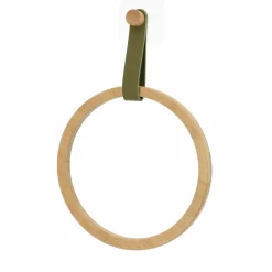 Porte serviette adhésif arrondi (D21 cm) Easy Chic Kaki