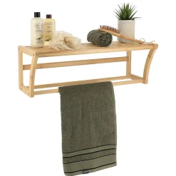 Porte serviette mural bambou (60 x H20 cm) Harmonie Naturel