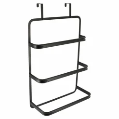 Porte serviette sur porte 3 barres (42 x H69 cm) Métal Noir
