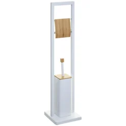 Porte-papier toilettes et brosse WC Natureo Blanc