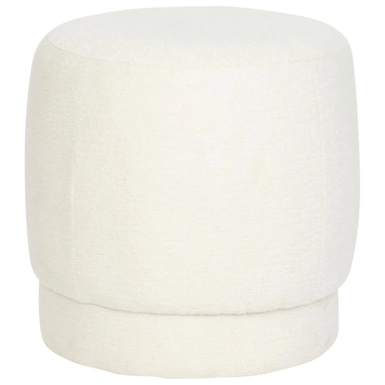 Pouf bouclette (D39 cm) Améa Blanc