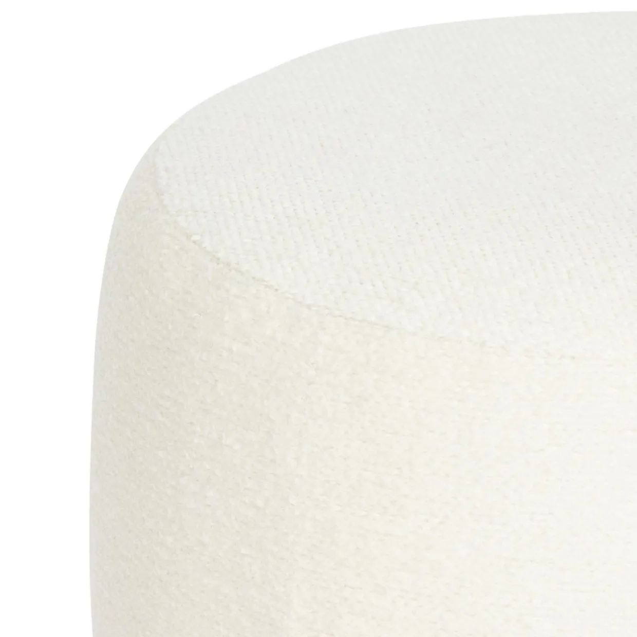 Pouf bouclette (D39 cm) Améa Blanc