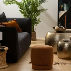 Pouf bouclette (D39 cm) Améa Orange