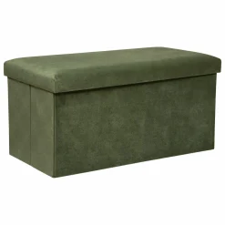 Pouf de rangement double Lilou Vert kaki
