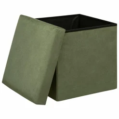 Pouf de rangement (H38 cm) Lilou Vert kaki