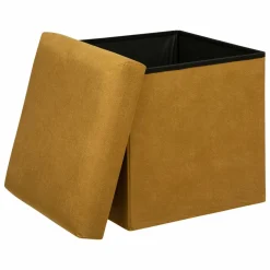 Pouf de rangement (H38 cm) Lilou Jaune moutarde