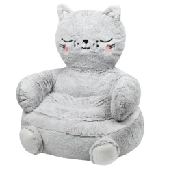 Pouf enfant chat (45 x 45 cm) Louisa Gris