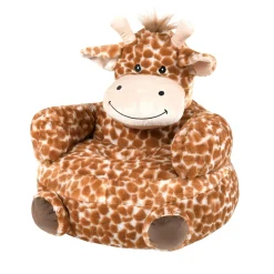 Pouf peluche girafe enfant (45 cm) Jeanine Marron camel