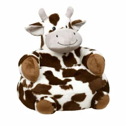 Pouf peluche vache enfant (H45 cm) Lise Marron