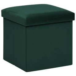 Pouf pliable simple velours ( 38 x 38 cm) Tess Vert