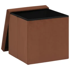 Pouf pliable simple velours ( 38 x 38 cm) Tess Ambre