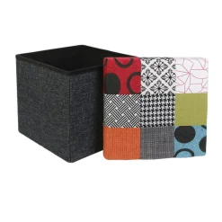 Pouf pliant Patchwork Multicolore