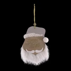Père Noël à suspendre (H15 cm) Barbe en poil Blanc