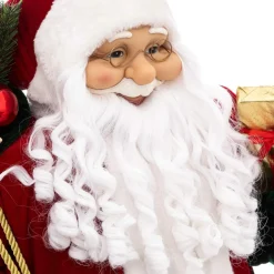 Père Noël déco traditionnel (H124 cm) Velours