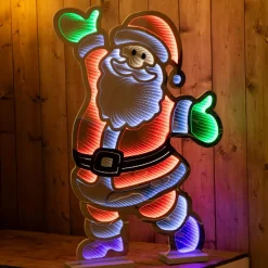 Père Noël lumineux 891 LED (H120 cm) Infinity Blanc froid et multicolore