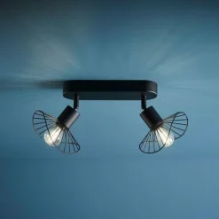 Rampe de spot 2 abat-jours (L24 cm) Capeline Noir