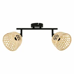 Rampe de spot 2 abat-jours (L38 cm) Hanoi Naturel beige