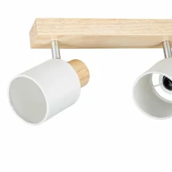 Rampe de spot 4 abat-jours (L67 cm) Tissu Blanc