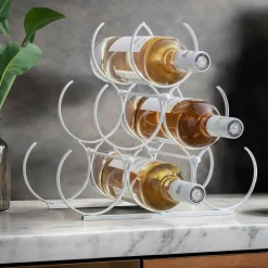 Range-bouteilles métal (H28 cm) Noa Blanc